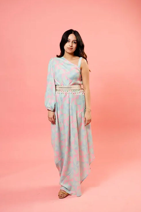Alaya Fusion Dress With Waist Belt